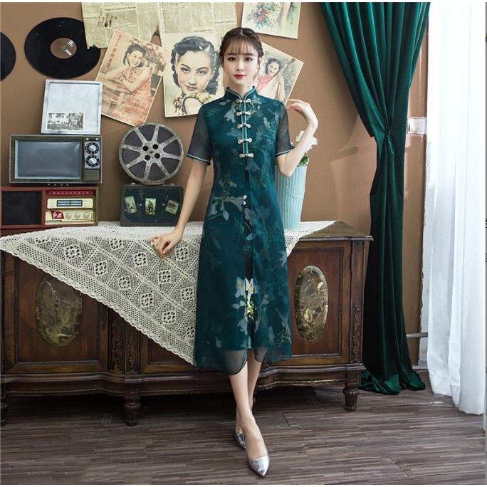 チャイナ風ワンピース レディース ロング丈 アオザイ風ワンピース 五分袖 マキシチャイナ風ワンピース チャイナドレス ワンピース 30代 40代 結婚式 きれいめ Pcd Shoppin 通販 Yahoo ショッピング