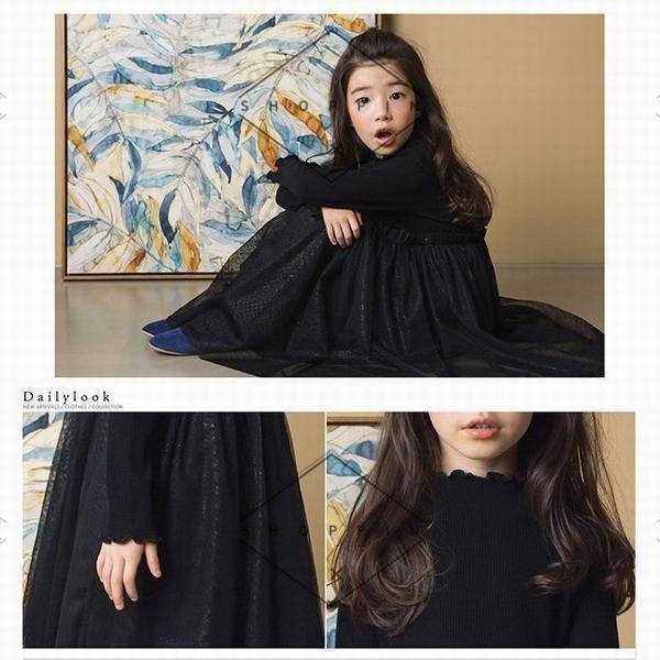 子供ワンピース チュールワンピース 子供服 女の子 子供ドレス フォーマル フレアワンピース ロングワンピース チュール 長袖ワンピース キッズ 高価値