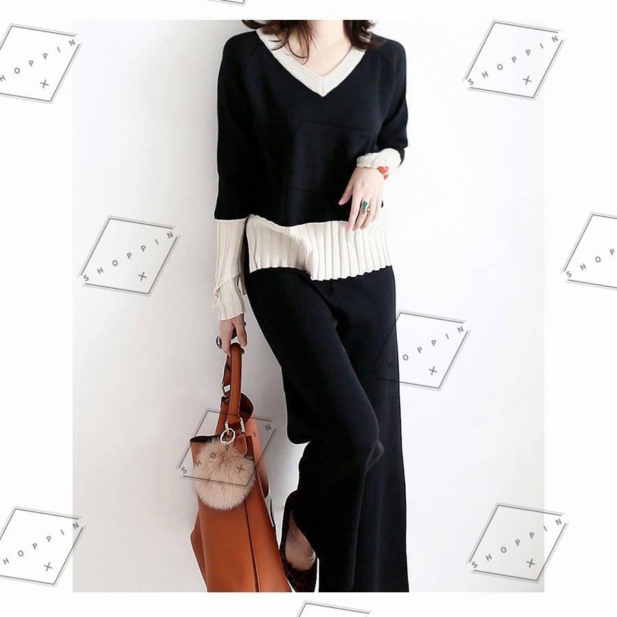 ファッション エクルベージュ ニットセットアップ レディース 秋冬新作 ニット上下セット 長袖セーター Vネック ワイドパンツニットセットアップ 部屋着 カジュアル ゆったり オシャレ Tqyvaqyyto Www Ludlowbar Com Au