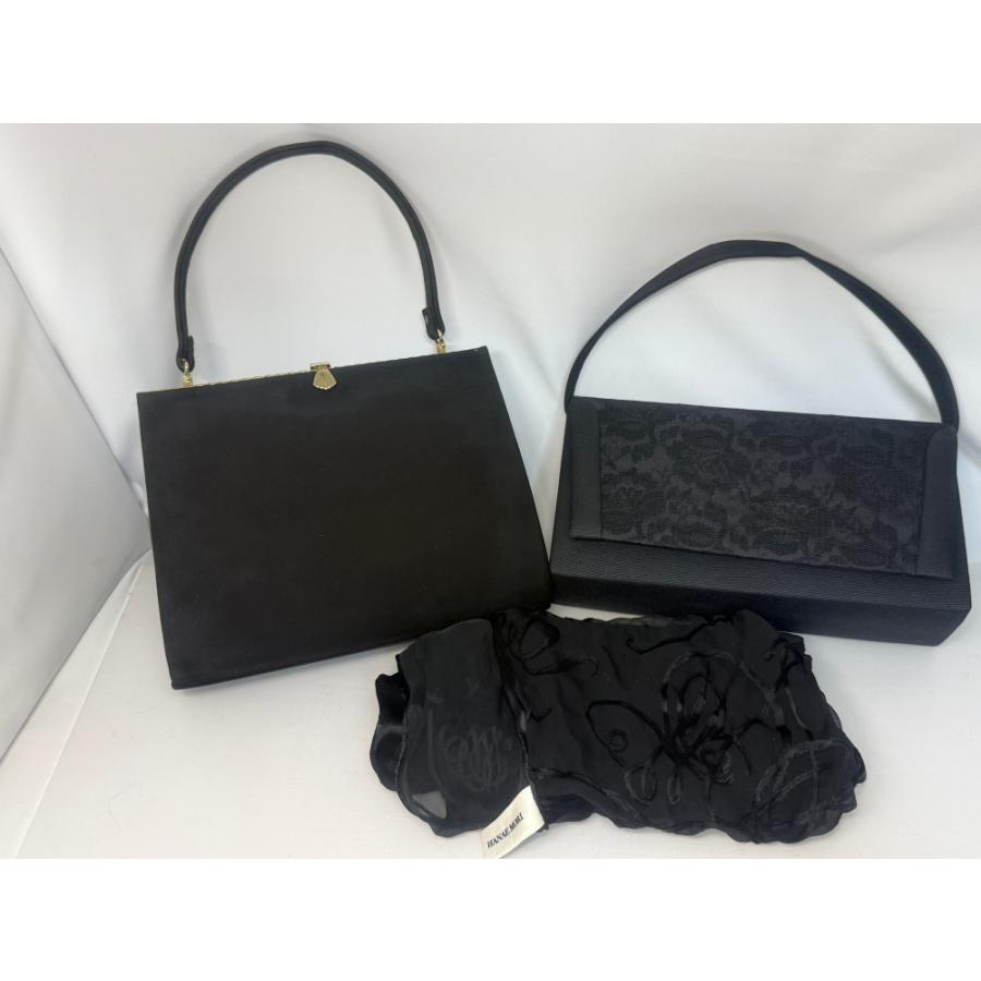 フォーマル バッグ2点 HANAE MORIスカーフ 3点セット USED美品