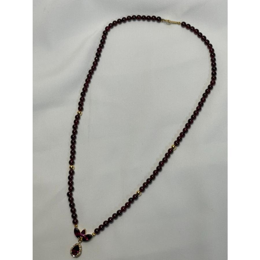 K18 ダイヤ 天然石レッドストーン mix USED美品