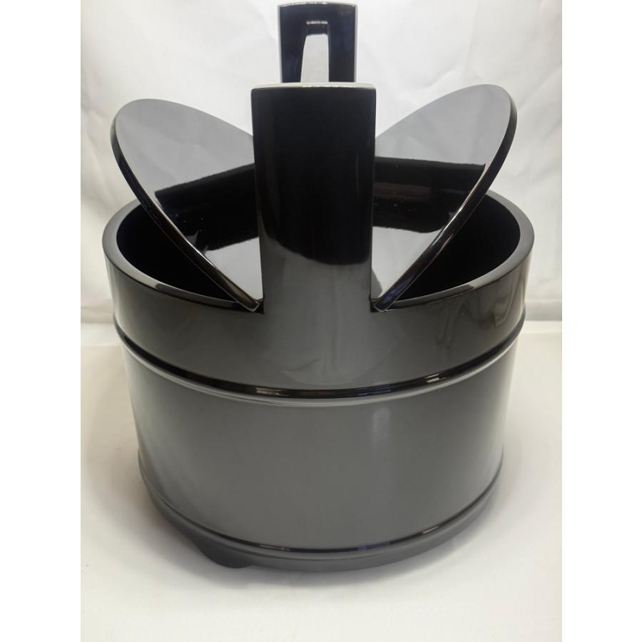 【美品】漆匠在銘 黒蝋色塗 手桶水指 割蓋 共箱付 茶道具