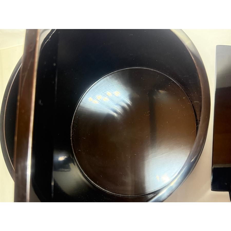 【美品】漆匠在銘 黒蝋色塗 手桶水指 割蓋 共箱付 茶道具