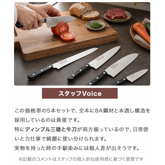 包丁 家庭用 5本セット 日本製 関市 8A鋼材 本通し3本カシメ 積層強化
