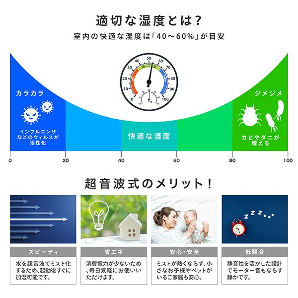 加湿器 大容量スリム加湿器 17畳対応 10L 上部給水 大容量 超音波加湿