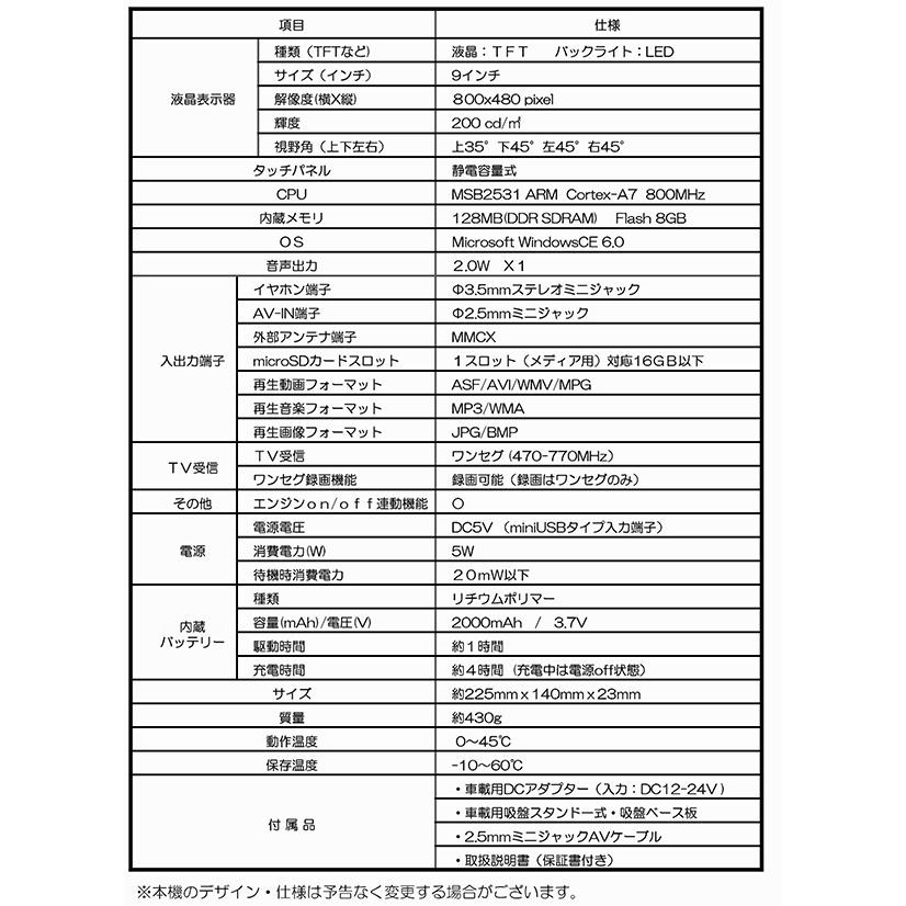 カーナビ 9インチ ワンセグ ポータブルナビ トラックモード搭載 2025