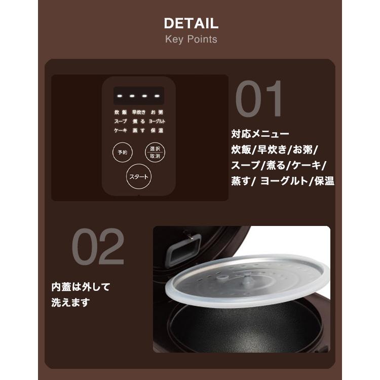炊飯器 4合 一人暮らし 多機能 1台9役 コンパクト 小型 炊飯 早炊き お