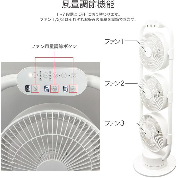 サーキュレーター 扇風機 3連サーキュレーターファン DCモーター