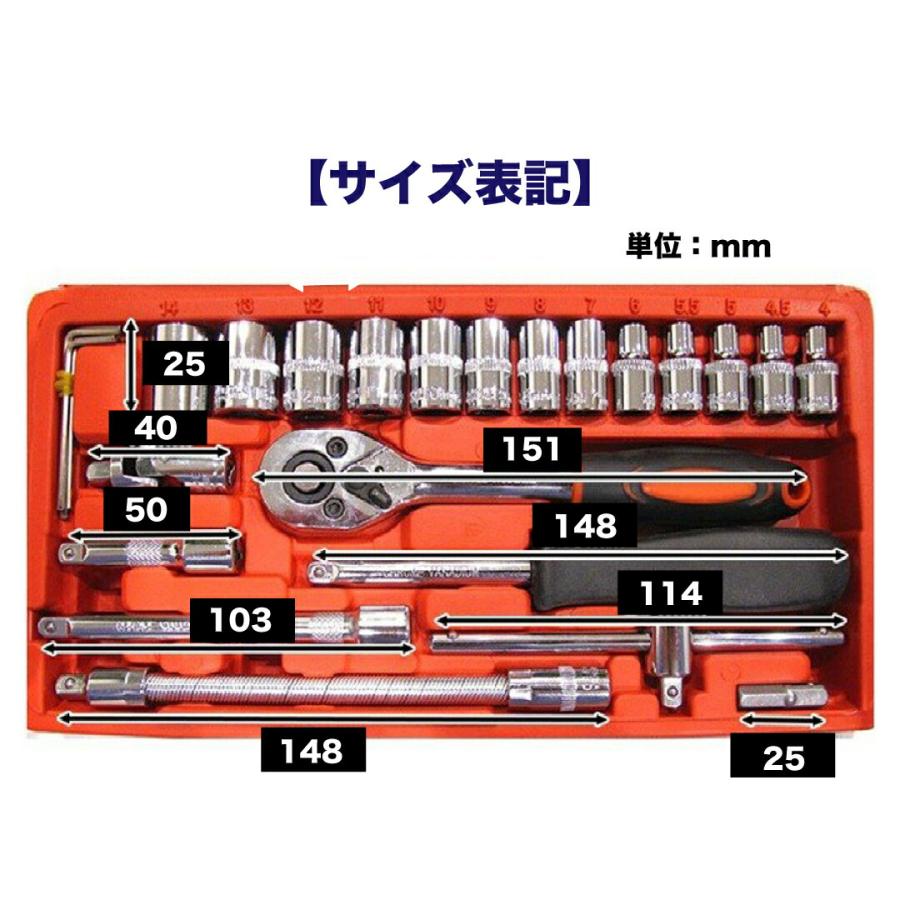 送料無料 】 ソケットレンチ 46点セット 車 ラチェットレンチ ソケット