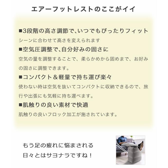 フットレスト エアーフットレスト 2個セット 收袋 カバー付き