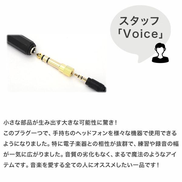 ステレオミニプラグ 3.5mm → ヘッドフォン端子 6.3mm ステレオ標準