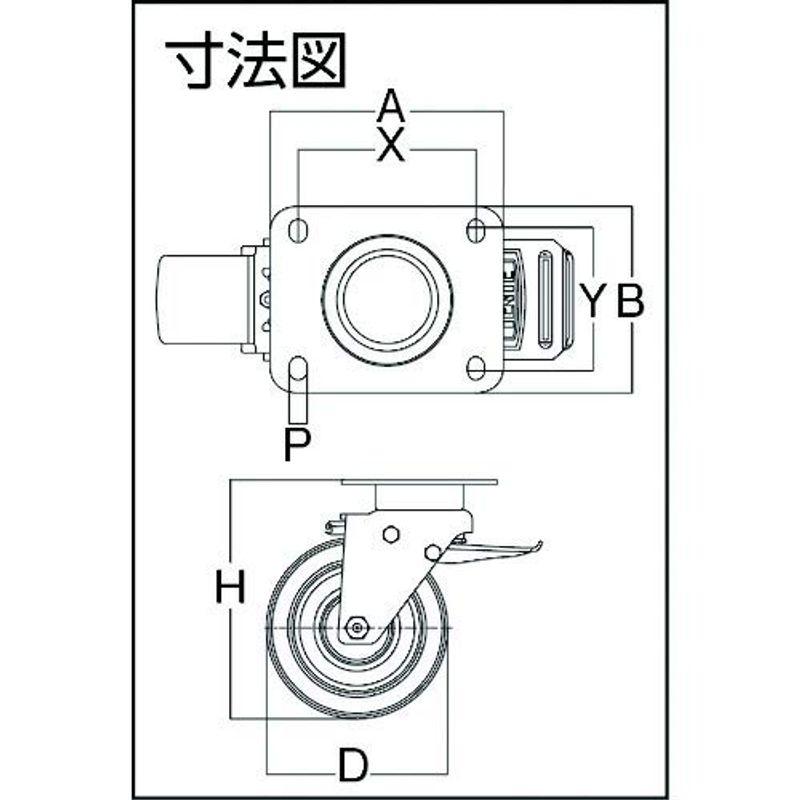 テンテキャスター　重荷重用高性能旋回キャスター(ウレタン車輪・メンテナンスフリー)　3642ITP160P63CONVEX