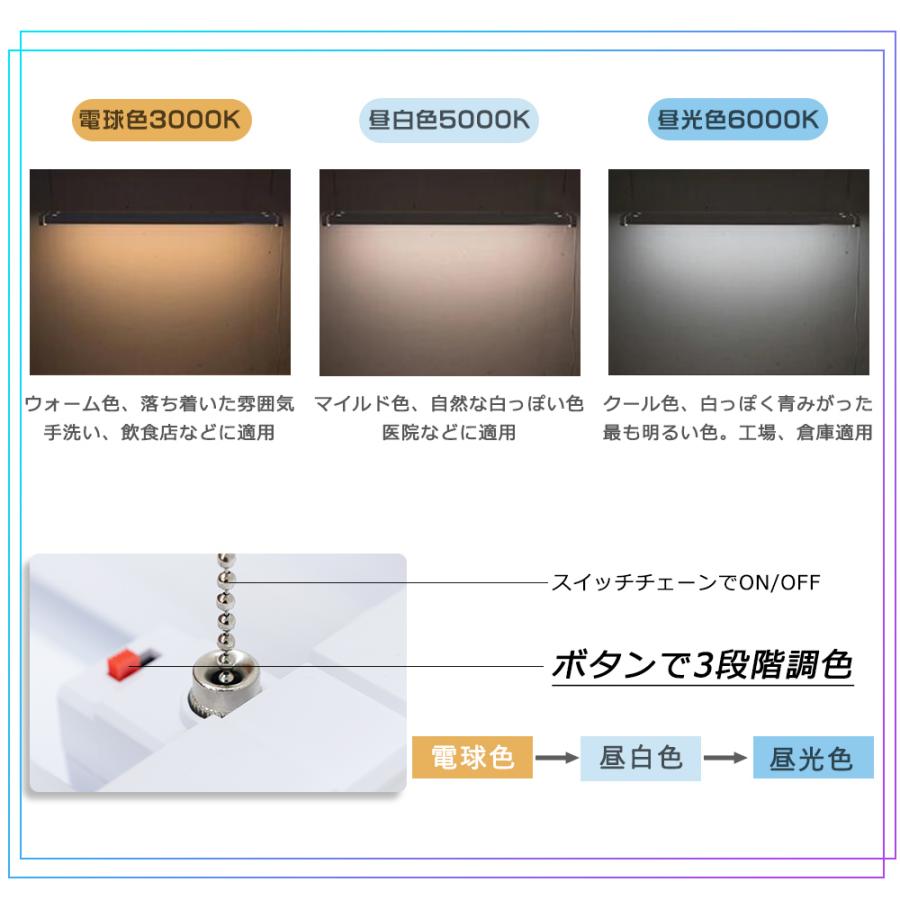 LED蛍光灯 器具一体型 40W形 2灯相当 3段階調色 LEDべースライト LED 