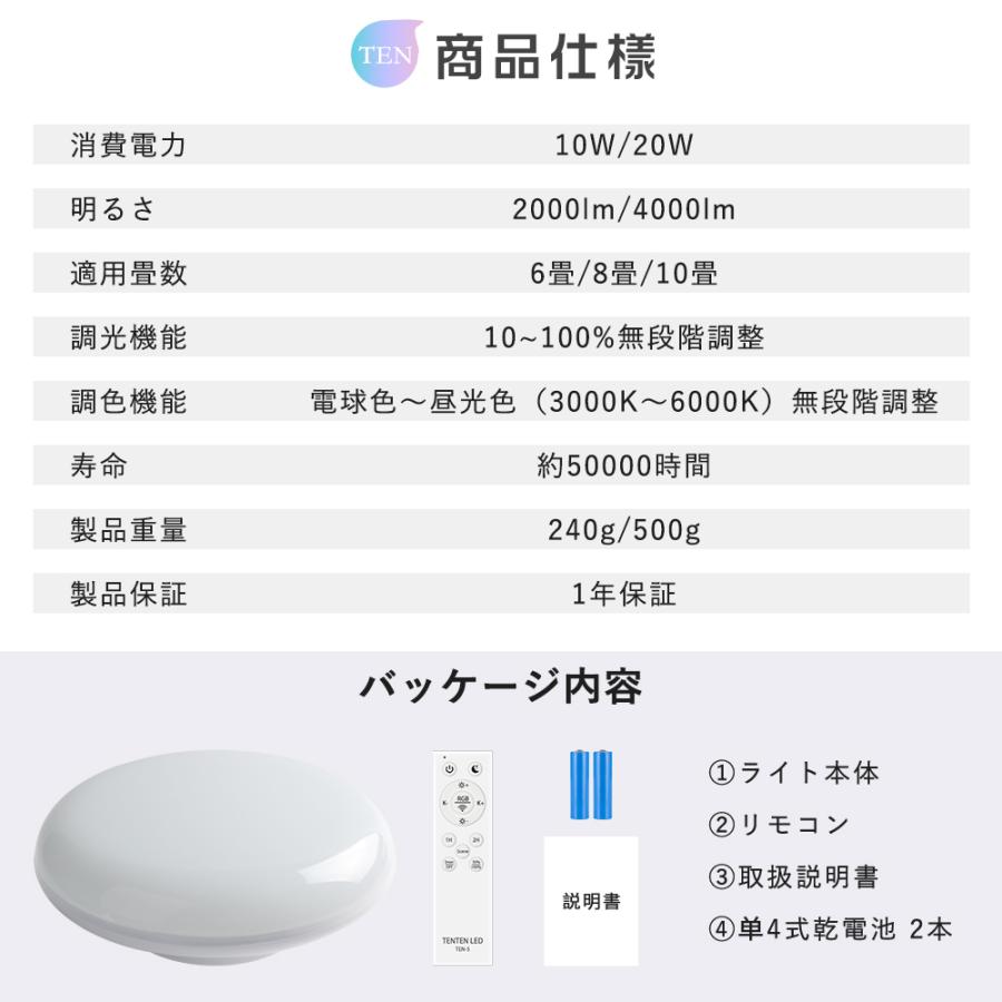 LEDシーリングライト 8畳〜10畳 4000LM RGB 天井照明器具 調色/調光
