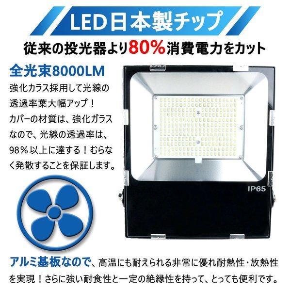 【超薄型】LED投光器 50w IP65防水防塵 高天井照明 500ｗ相当 スポットライト 屋内屋外兼用 防犯灯 駐車場灯 日本製チップ 施設照明 ランプ 錆防ぎ投光器｜shopping2｜02