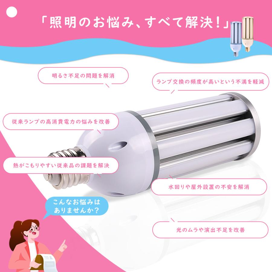 10個セット コーン型水銀灯 LED コーンライト 38W E26 屋内外兼用コーン型led電球 LED水銀灯 屋内屋外兼用 IP64防水防塵 照射角度360度 300w水銀灯相当 二年保証_2