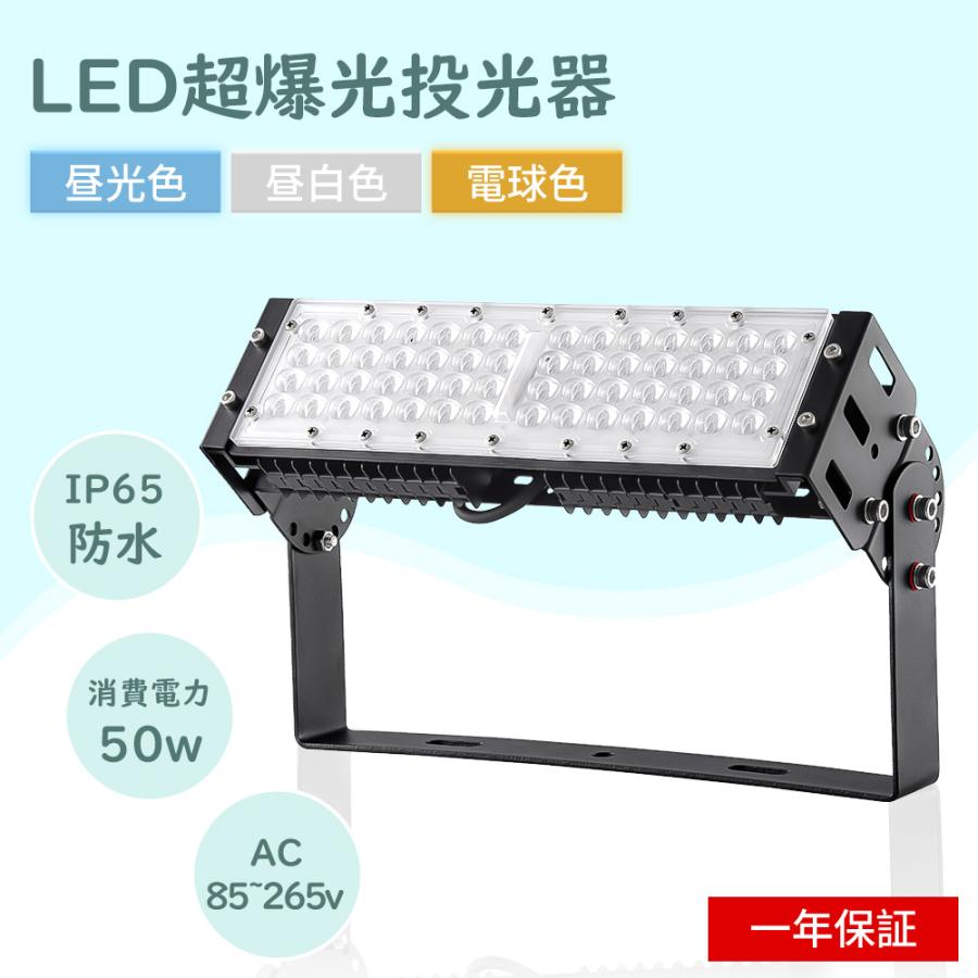 LED投光器 50W 500W相当 10000LM 投光器 LED 屋外 防水 屋外用 明るい LED作業灯 IP65 LED投光機 高天井 ...