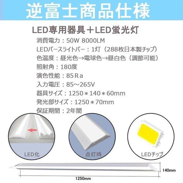 スイッチで調色 高機能逆富士 50W 10000lm 天井直付型 LEDベースライト