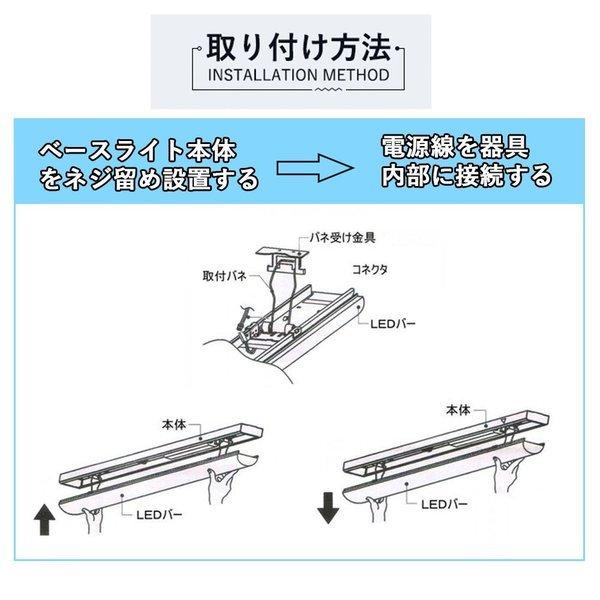 LEDベースライト 長さ632mm 消費電力 25W 高輝度 4000LM 逆富士形 LED
