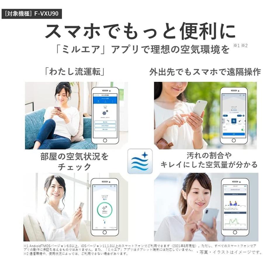 海外最新 加湿 パナソニック 空気清浄機 F Vxu90 Tm 木目調 40畳 エコナビ搭載 48兆 ナノイーx 加湿器 Odro Wet Pl