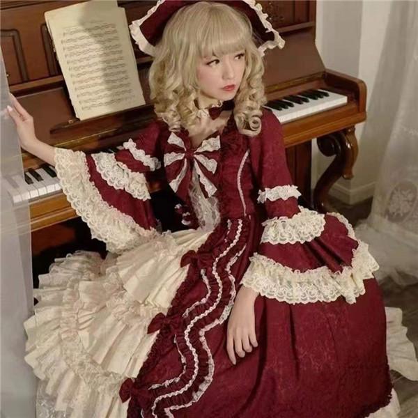 ロリータ ワンピース コスプレ セーラー リボン 姫袖 lolita衣装 仮装