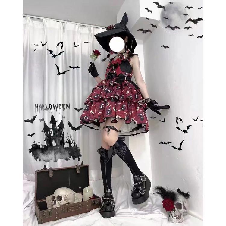 ワンピース ロリータ ハロウィン 魔女風 ショート丈 ミニ レディース