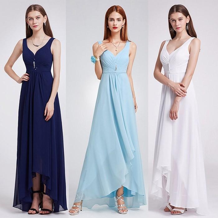 パーティードレス ロングドレス 11colors フィッシュテール Vネック ノースリープ 肩見せ 妊婦さんもOK ドレス 二次会 演奏会 発表会 お呼ばれ