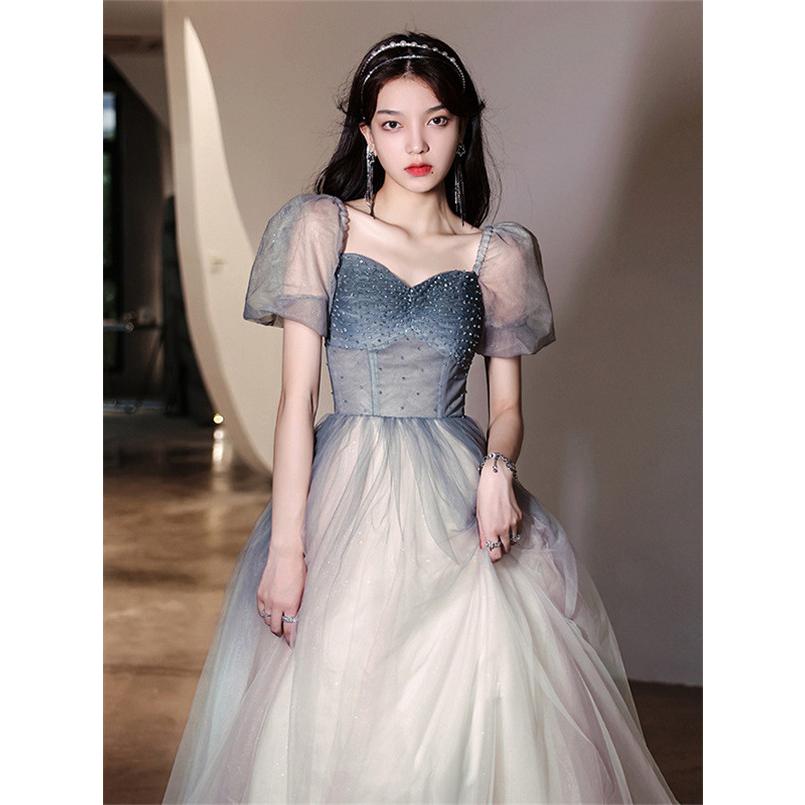 ドレス 大人 ピアノ 発表会 演奏会用ドレス イブニングドレス ロング 母親 結婚式 パーティードレス 透明感 成人式 同窓会 二次会 ワンピース_3
