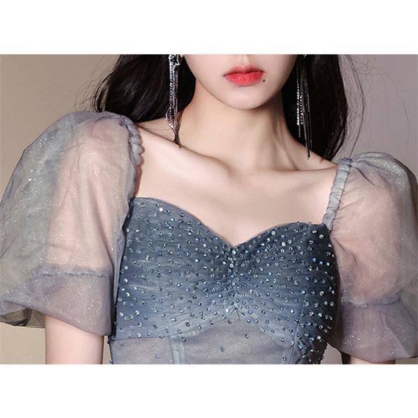 ドレス 大人 ピアノ 発表会 演奏会用ドレス イブニングドレス ロング 母親 結婚式 パーティードレス 透明感 成人式 同窓会 二次会 ワンピース_6