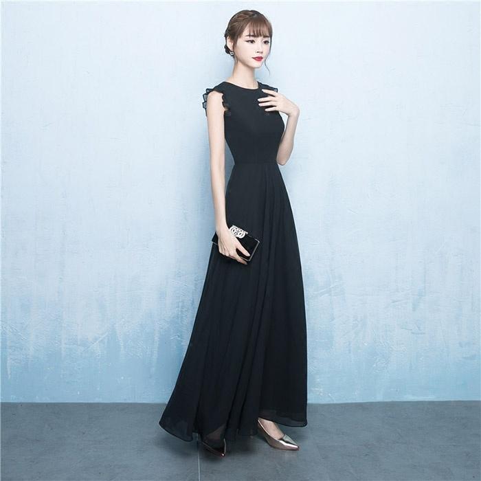 ロングドレス 演奏会 黒 フォーマル ワンピース 結婚式 演奏会用