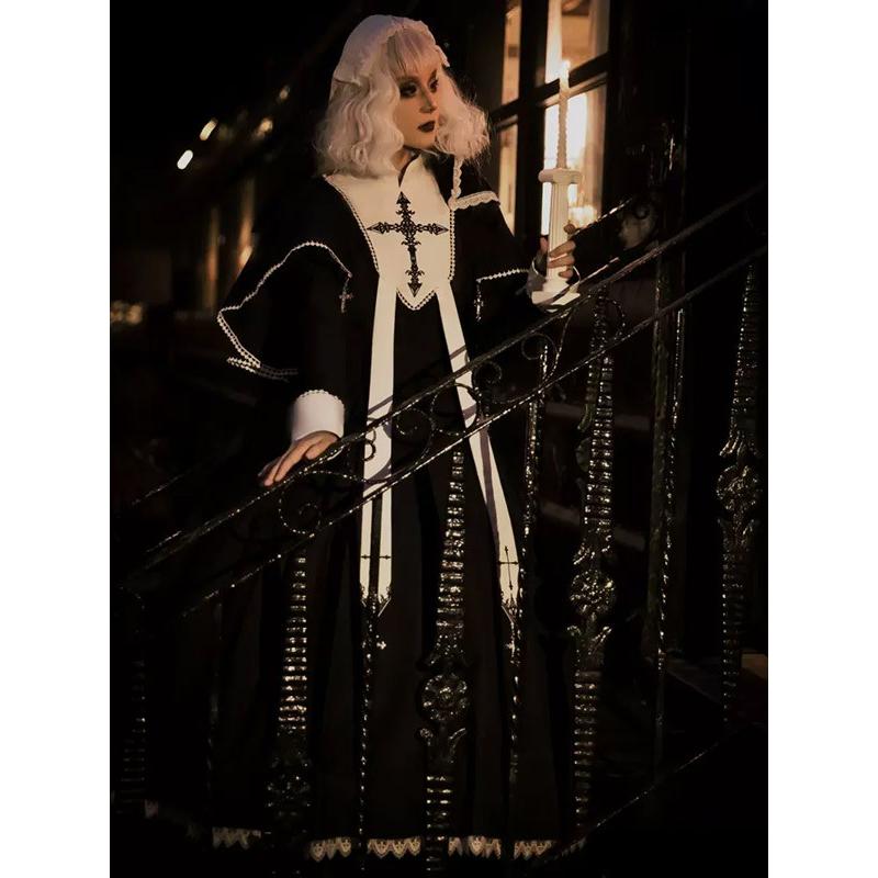 ワンピース ロリータ ハロウィン シスター風 メイド服 ロング丈