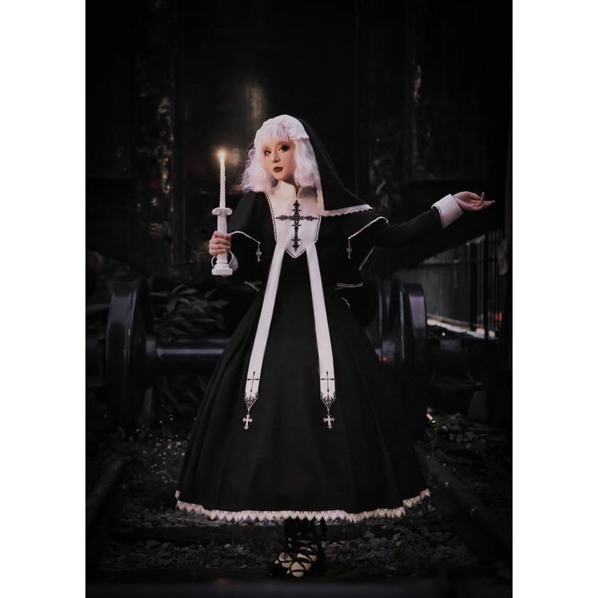 ワンピース ロリータ ハロウィン シスター風 メイド服 ロング丈