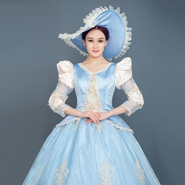 ロングドレス 貴族ドレス お姫様ドレス 中世ヨーロッパ 袖あり長袖  