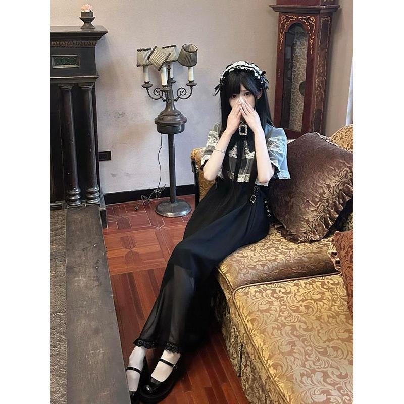 美品 Deany 花柄 レース フリル リボン ワンピース ロリータ 姫ギャル ロリータワンピース 長袖ワンピース ワンピ lolita リボン フリル