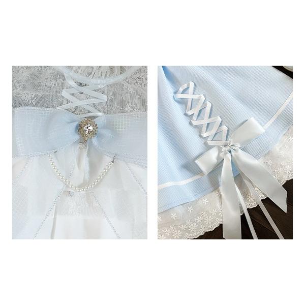 量産型 セットアップ エンジェルスリーブ 肩出し ロリータ 夏 透け感