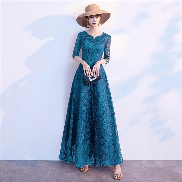 【サイズ有XS/M/L/XL/2XL/3XL】ロングドレス ミモレ丈 レース パーティードレス 他と被らない 演奏会用ドレス 大きいサイズ