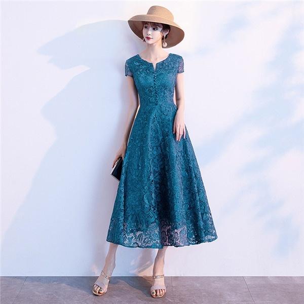 【サイズ有XS/M/L/XL/2XL/3XL】ロングドレス ミモレ丈 レース パーティードレス 他と被らない 演奏会用ドレス 大きいサイズ