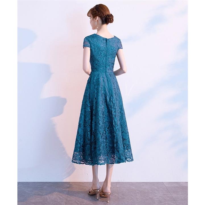 【サイズ有XS/M/L/XL/2XL/3XL】ロングドレス ミモレ丈 レース パーティードレス 他と被らない 演奏会用ドレス 大きいサイズ