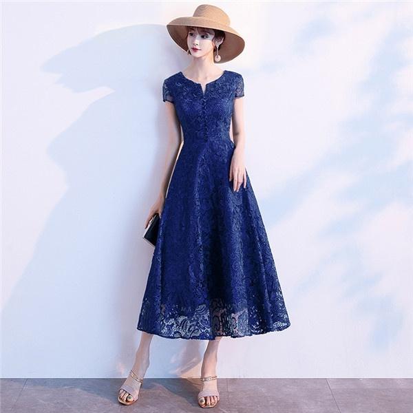 【サイズ有XS/M/L/XL/2XL/3XL】ロングドレス ミモレ丈 レース パーティードレス 他と被らない 演奏会用ドレス 大きいサイズ