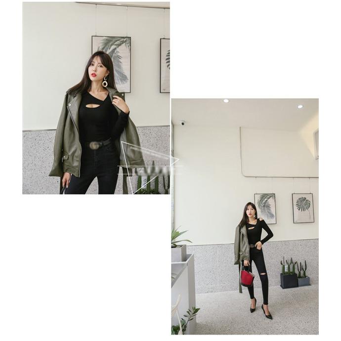 STANCE - 希少STANCE 　トップス長袖 セクシートップス 胸元 強調 セクシー 長袖 トップス 胸開き 肩