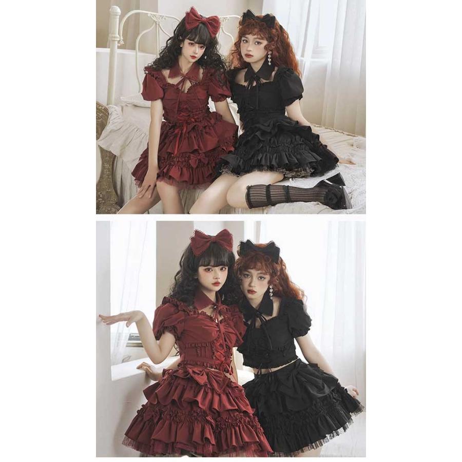 ステージ衣装 アイドル服 ロリータ 上下セット コスプレ衣装 ショート
