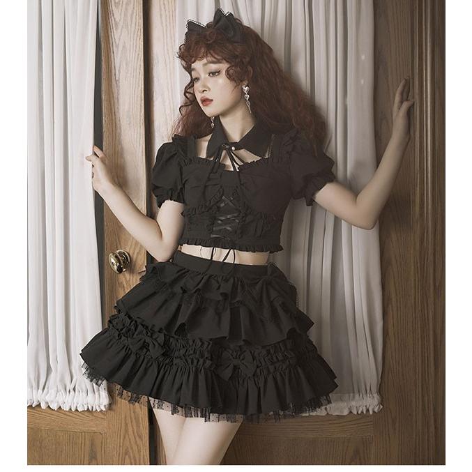 ステージ衣装 アイドル服 ロリータ 上下セット コスプレ衣装 ショート