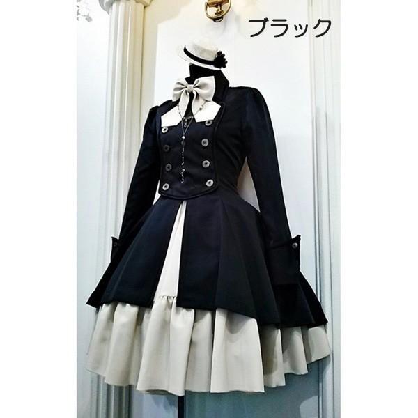 ロリータ ビッグカラー ワンピース単品 クラロリ ゴスロリ 長袖あり 袖