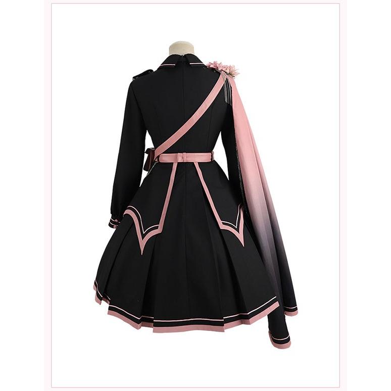 ミニロリ 軍服ロリータ ゴスロリ フルセット ワンピース 長袖あり 肩章