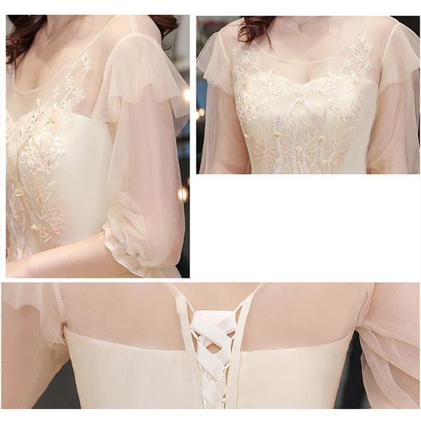 ドレス 大人 ピアノ 発表会 ミモレ丈 ぽっちゃり 大きいサイズ 刺繍