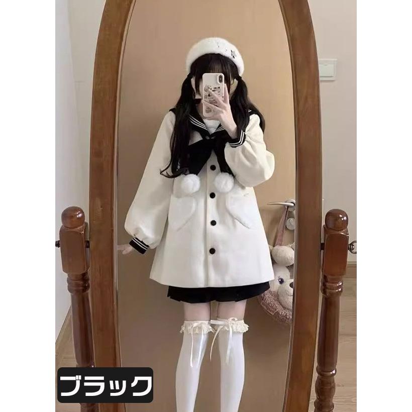ステンカラーコートセーラーコート ロリータ 冬服 可愛い 学生 通学