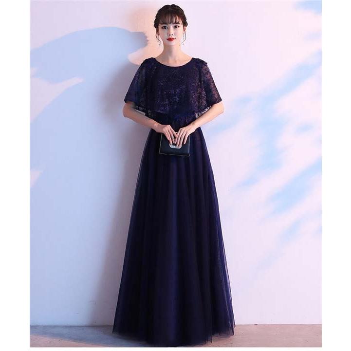 パーティードレス レディース 袖あり ロング丈 カクテルドレス 結婚式 ワンピース フォーマル イブニングドレス お呼ばれ 演奏会 ファスナー 二次会 ピアノ_3