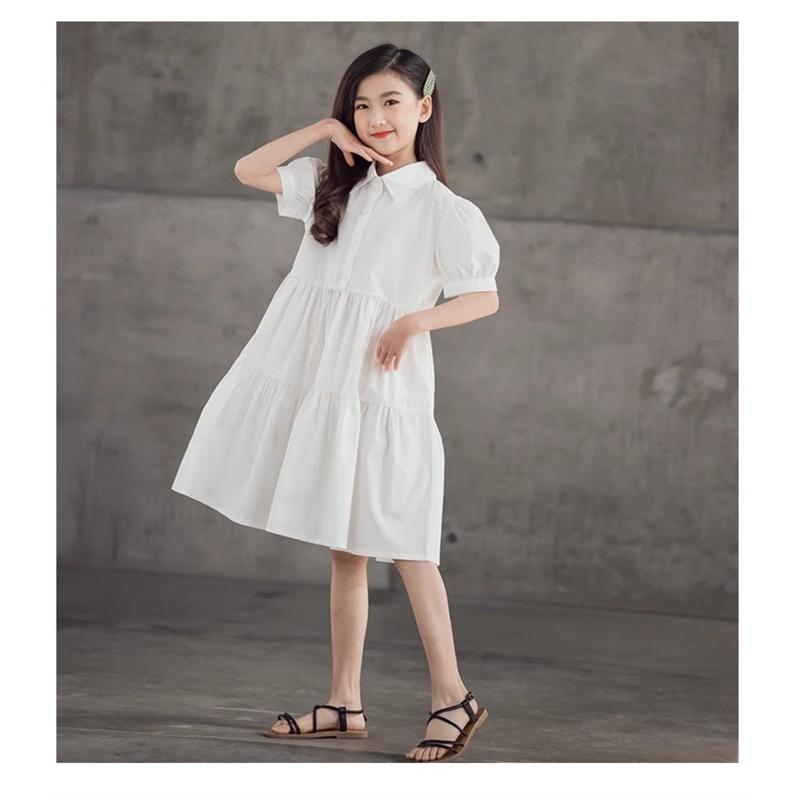 シャツワンピース キッズ キッズワンピース 半袖 女の子 発表会
