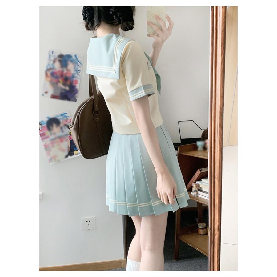 セーラー服 制服 上下セット スカート ミントグリーン ピンク コスプレ