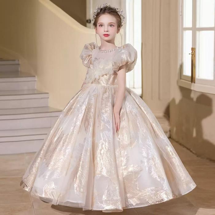 お姫様ドレス 女の子用 ロングドレス ピアノ発表会 演奏会 結婚式 フォーマル プリンセスドレス フラワーガール 撮影 誕生日 ハロウィン クリスマス 110〜160cmの画像